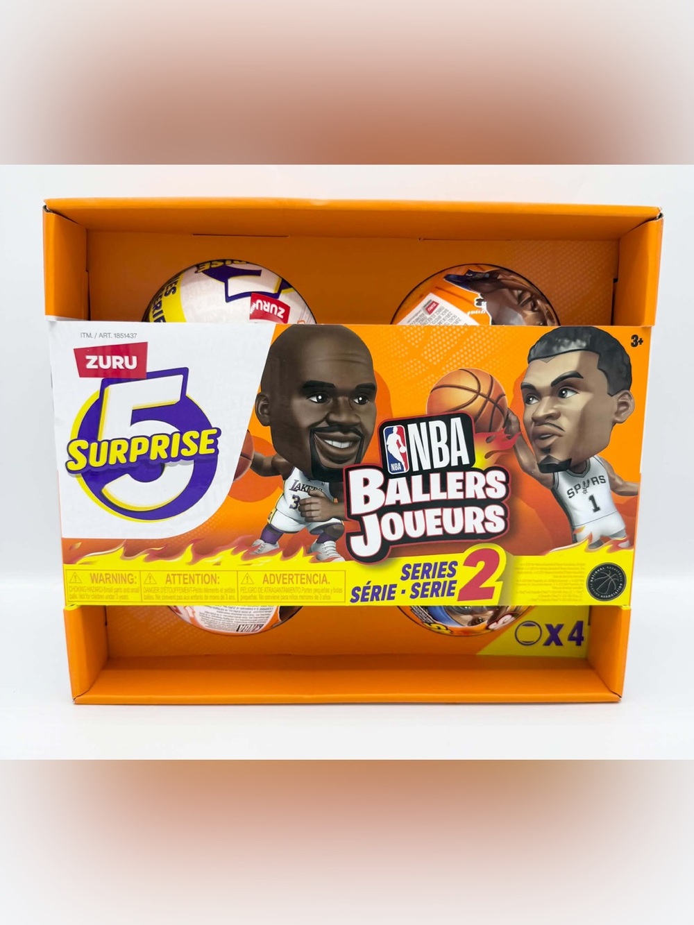 4-pack Ziri 5 Surprise NBA Ballers Series 2 Collectible Figure Basketball
